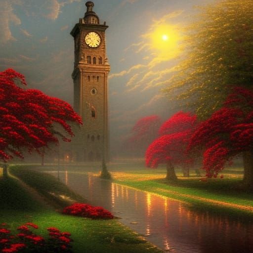time, clock, clocktower, stangers things, red tentackles, en...