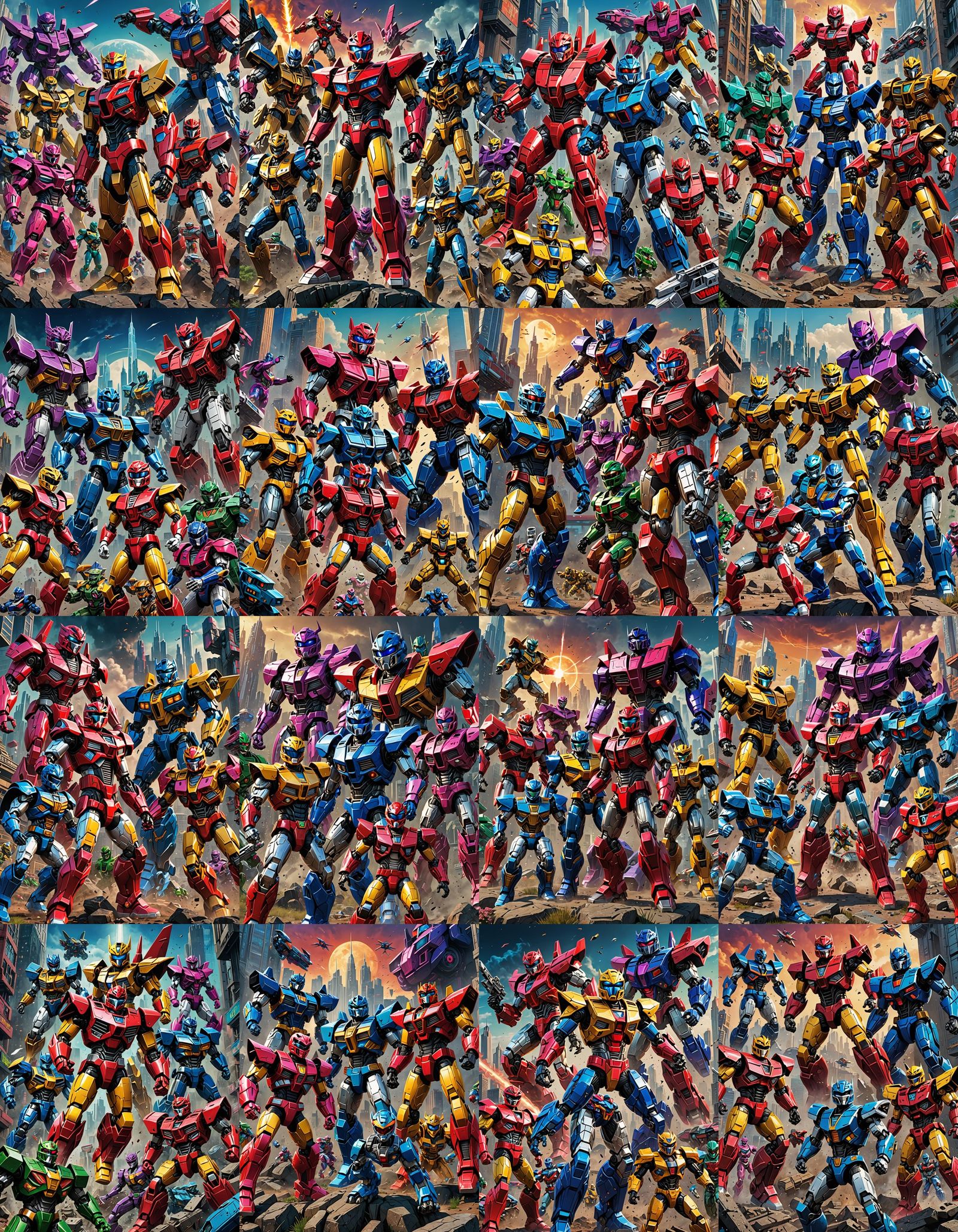 Crossover between Power Rangers and Transformers; 1990s comi...