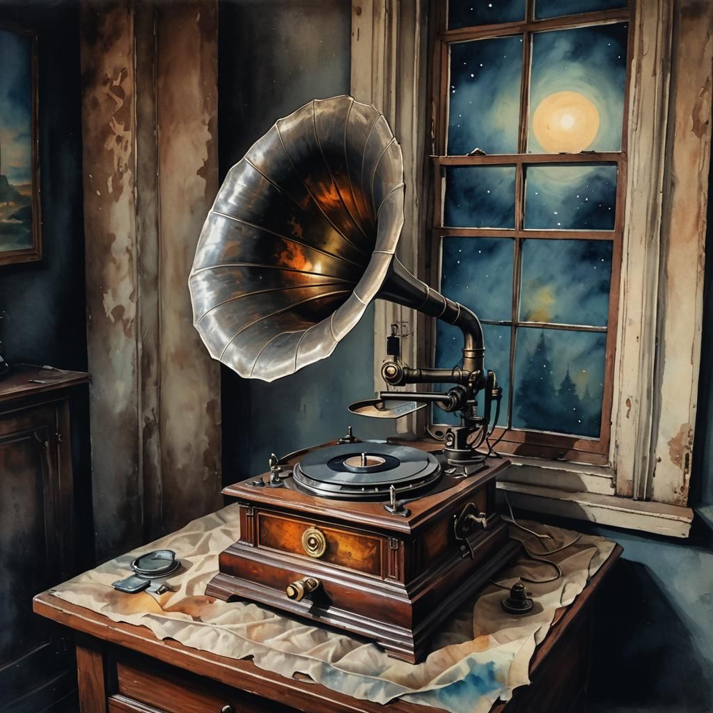 A vintage gramophone  by @LoreMakou