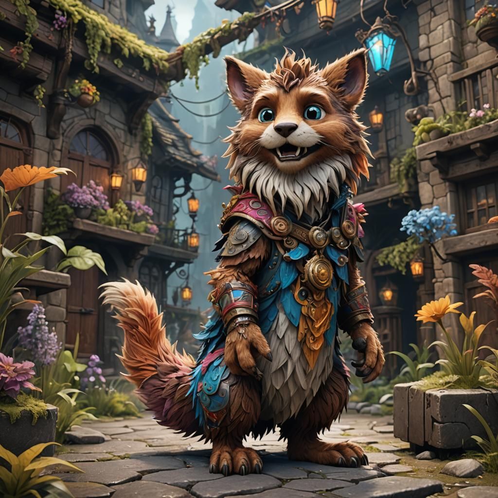 an funny imaginary furry friend
