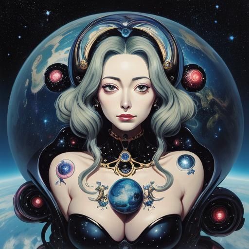 Surreal Breasts in Space: A Dali-esque Anime Dream