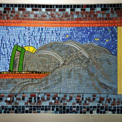 mosaic subway mural