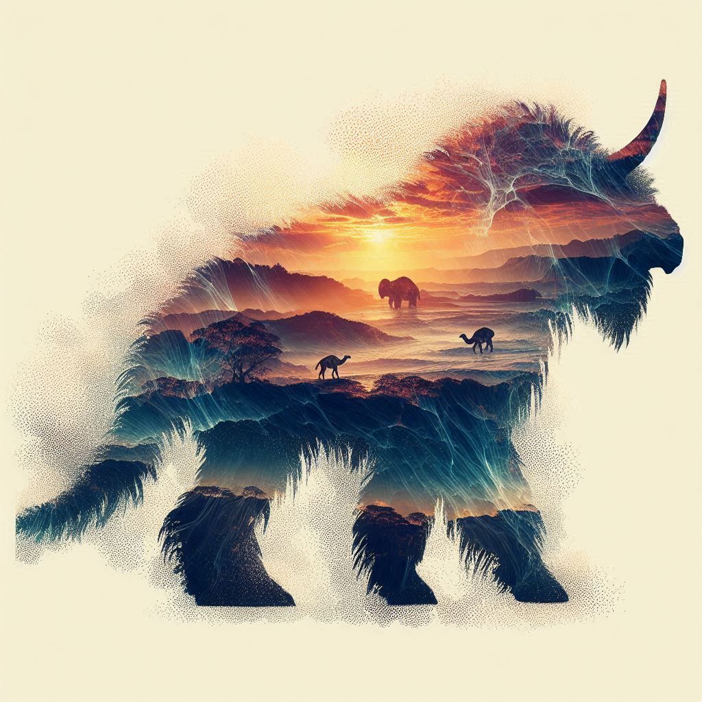 double exposure beautiful fantasy portrait landscape..