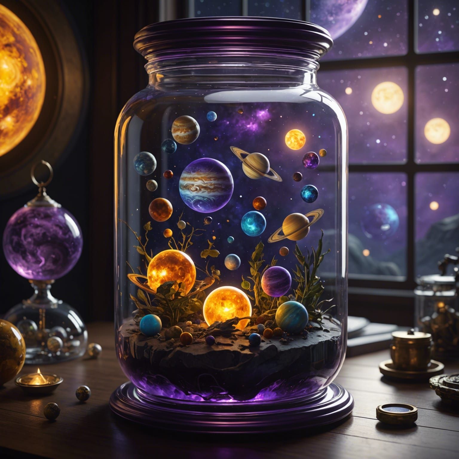 solar system  inside a glass jar 
  by @MrKc