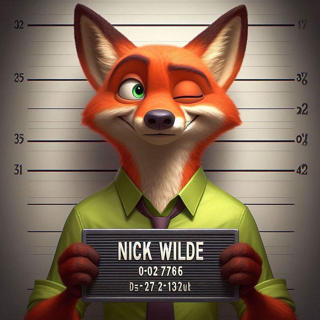 Mugshot of Nick Wilde