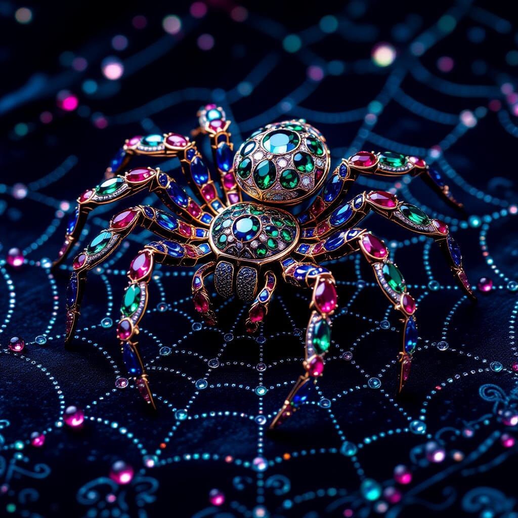 Spider made of jewels  by @Pamma