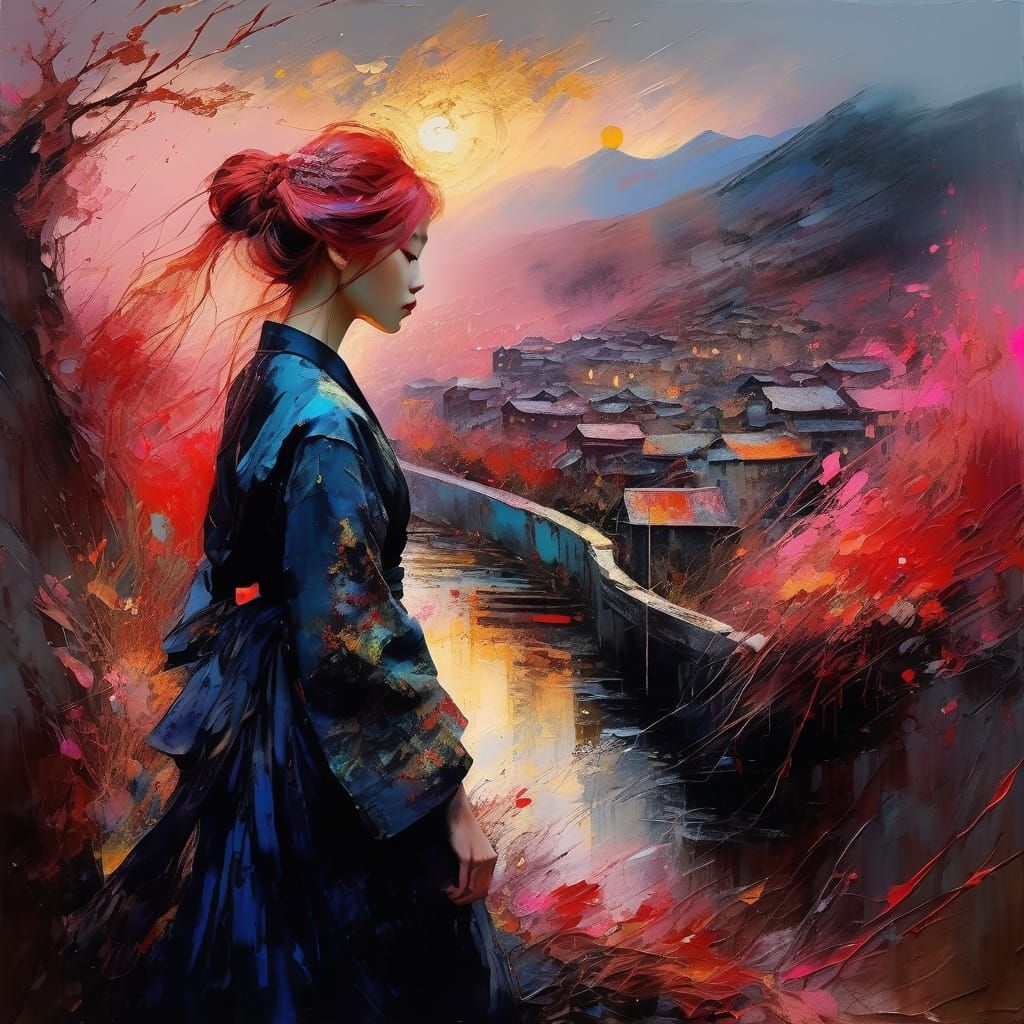 Twilight Silence in Crimson Valley  by @ElysiaStarlight