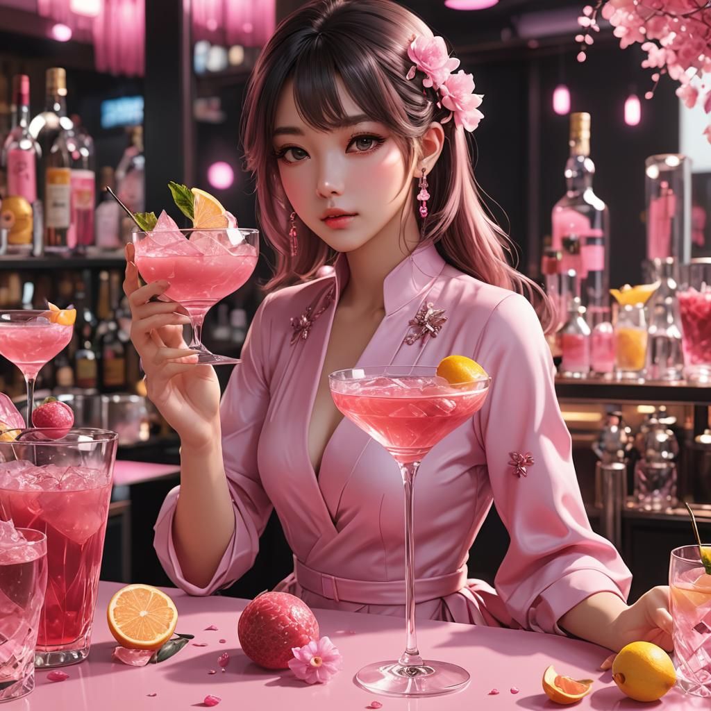 Create pink colour cocktail