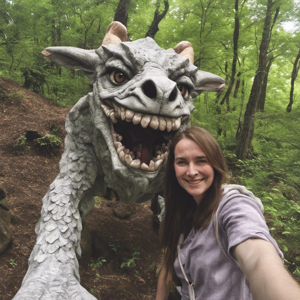 My selfie with mythical creature live.
