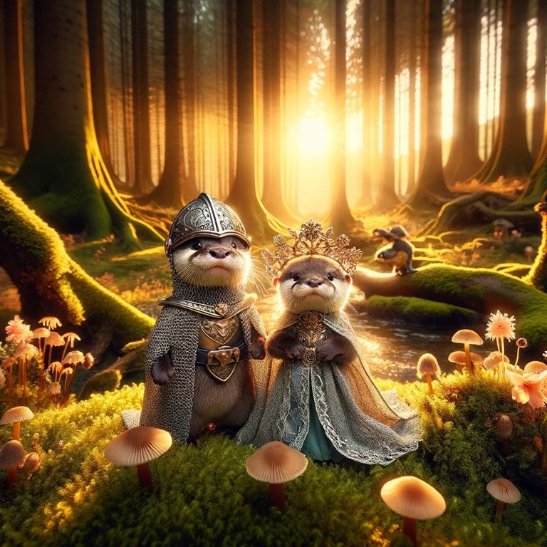 baby otter knight helmet and his princess