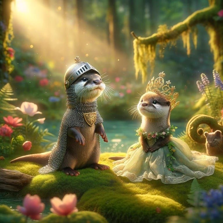 baby otter knight helmet and his princess