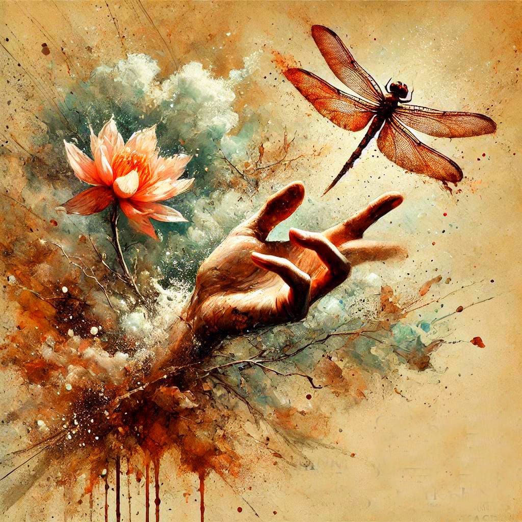 A jewel, a flash, a vibrant gleam,
The dragonfly, a fleeting...