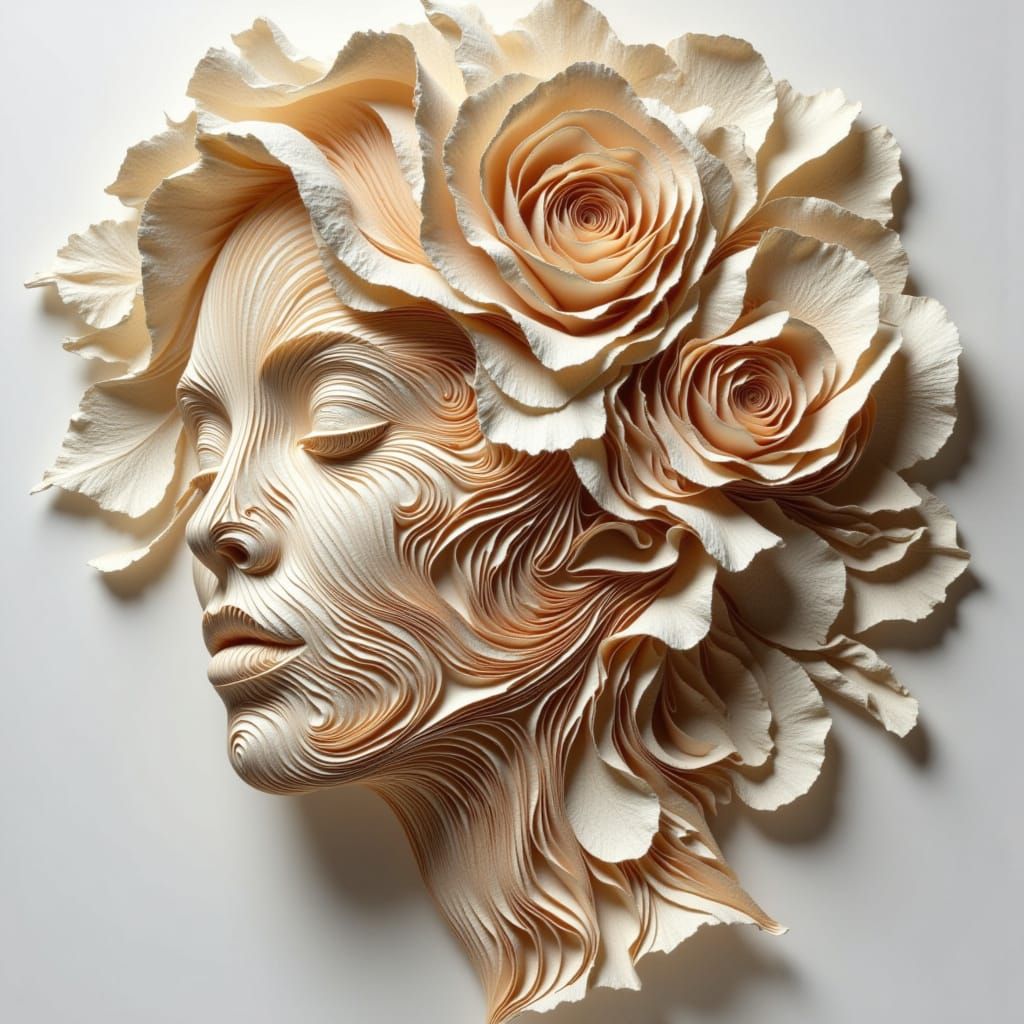 <lora:layers:1.0> made from layers of birch bark, with a gradual transition of additional shades