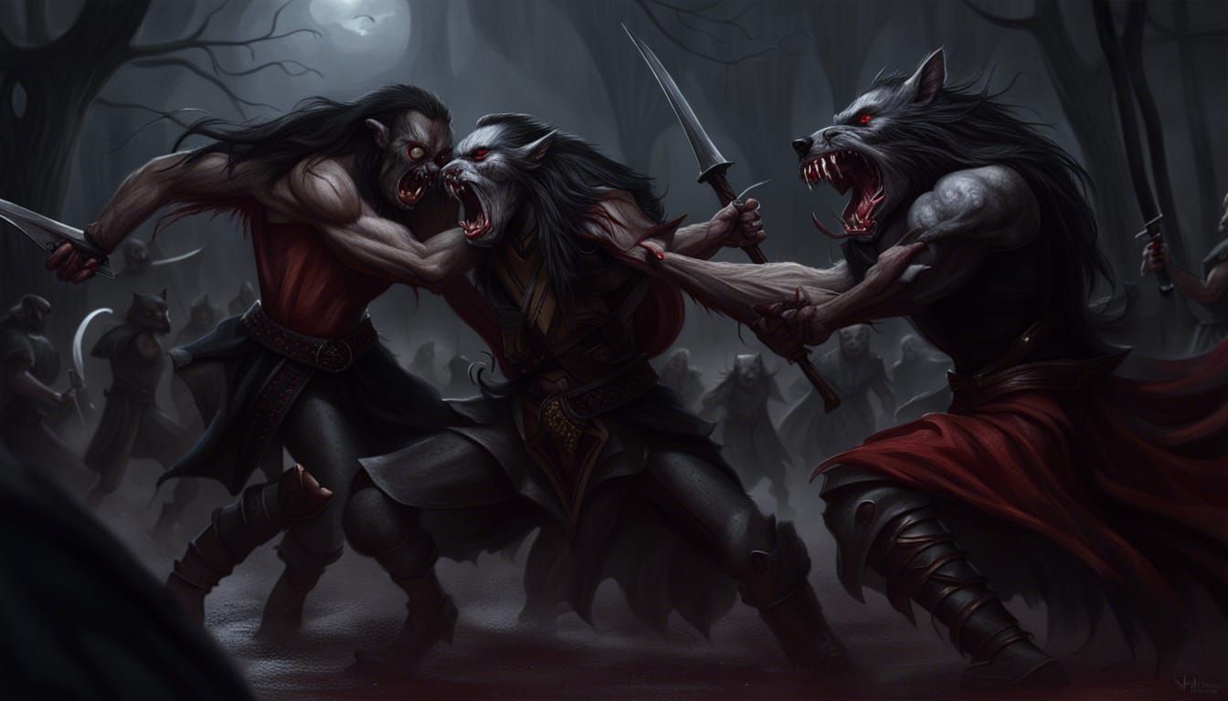 Fierce battle of lycans