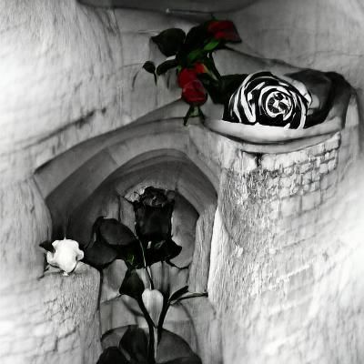 Crypt and roses