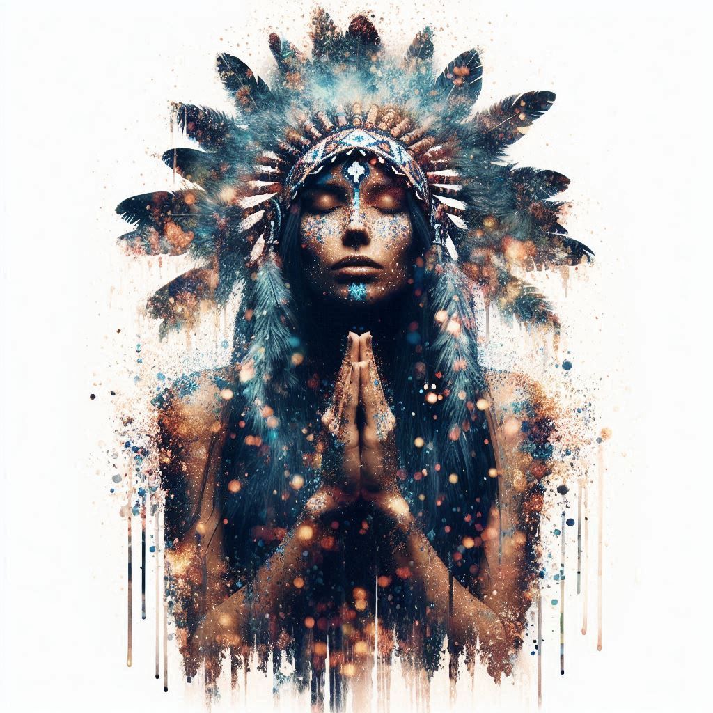 double exposure beautiful fantasy DALL-E 3 portrait landscape..