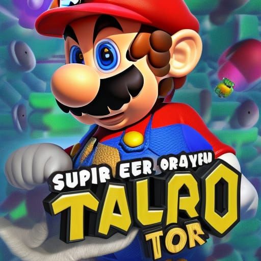 Super Mario Odyssey Tophat Ghost in Abstract Art