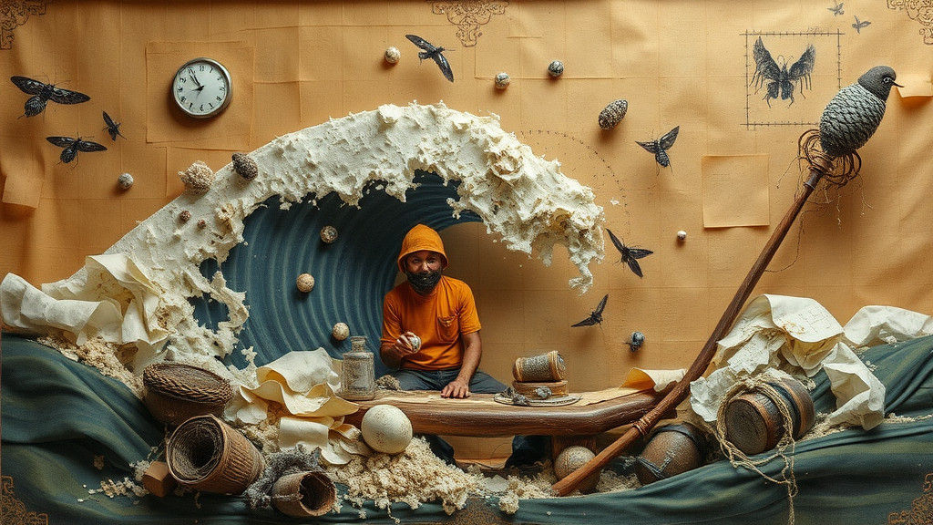 Surreal Rogue Wave Test Tube Baby Composition