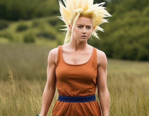 A Realistic and Beautiful Super Sayayin female in a live act...