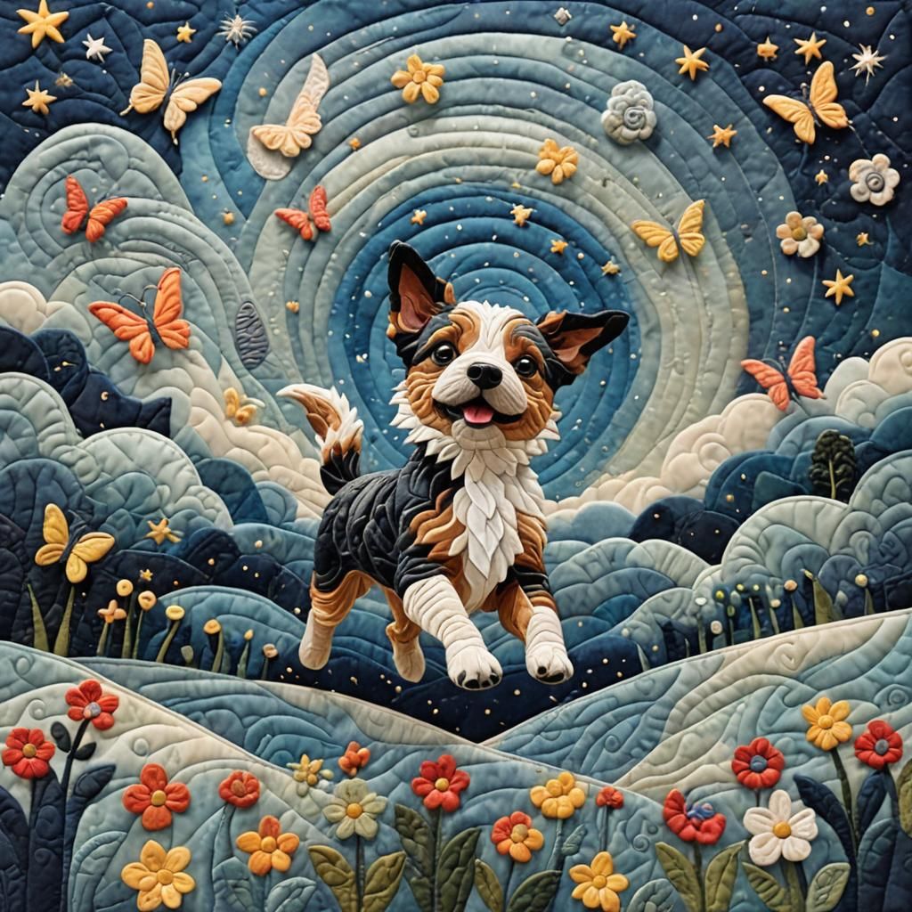 Little Dog and Butterfly  by @Manny