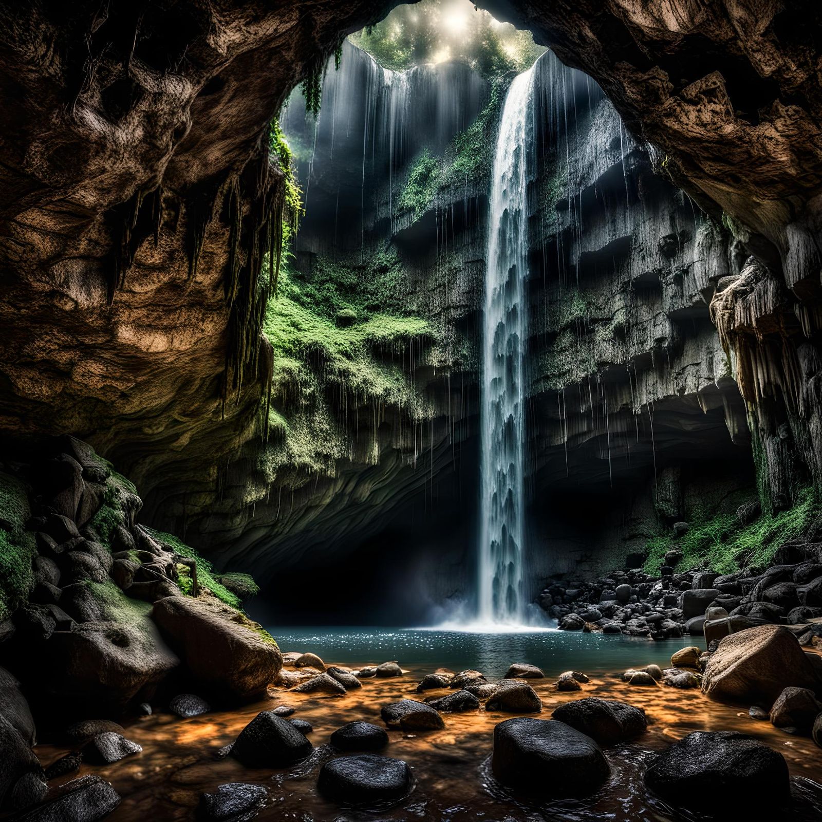 Hidden waterfall   by @ThomasG