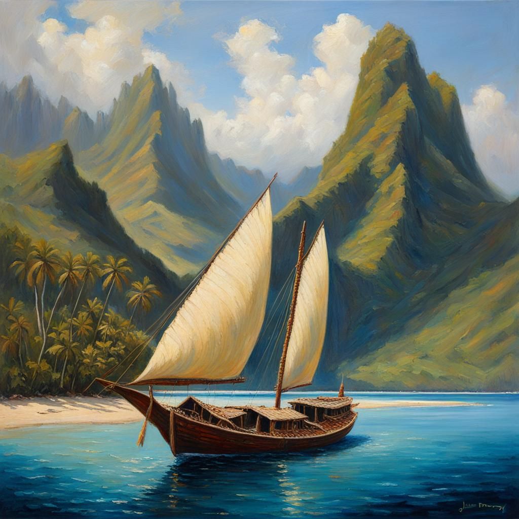 Polynesian boat for long voyages. - AI Generated Artwork - NightCafe ...