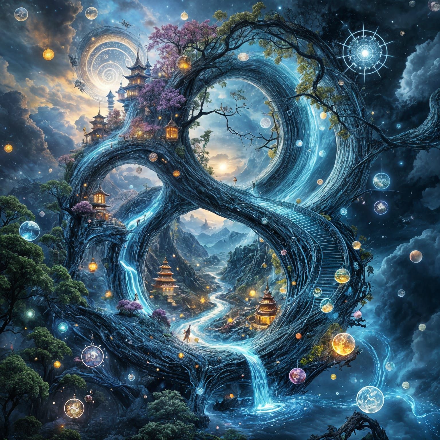 Eternal Balance: A Cosmic Tapestry of Number 8