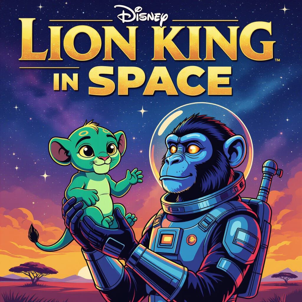 A movie poster for Lion king in space  by @KIMDING91