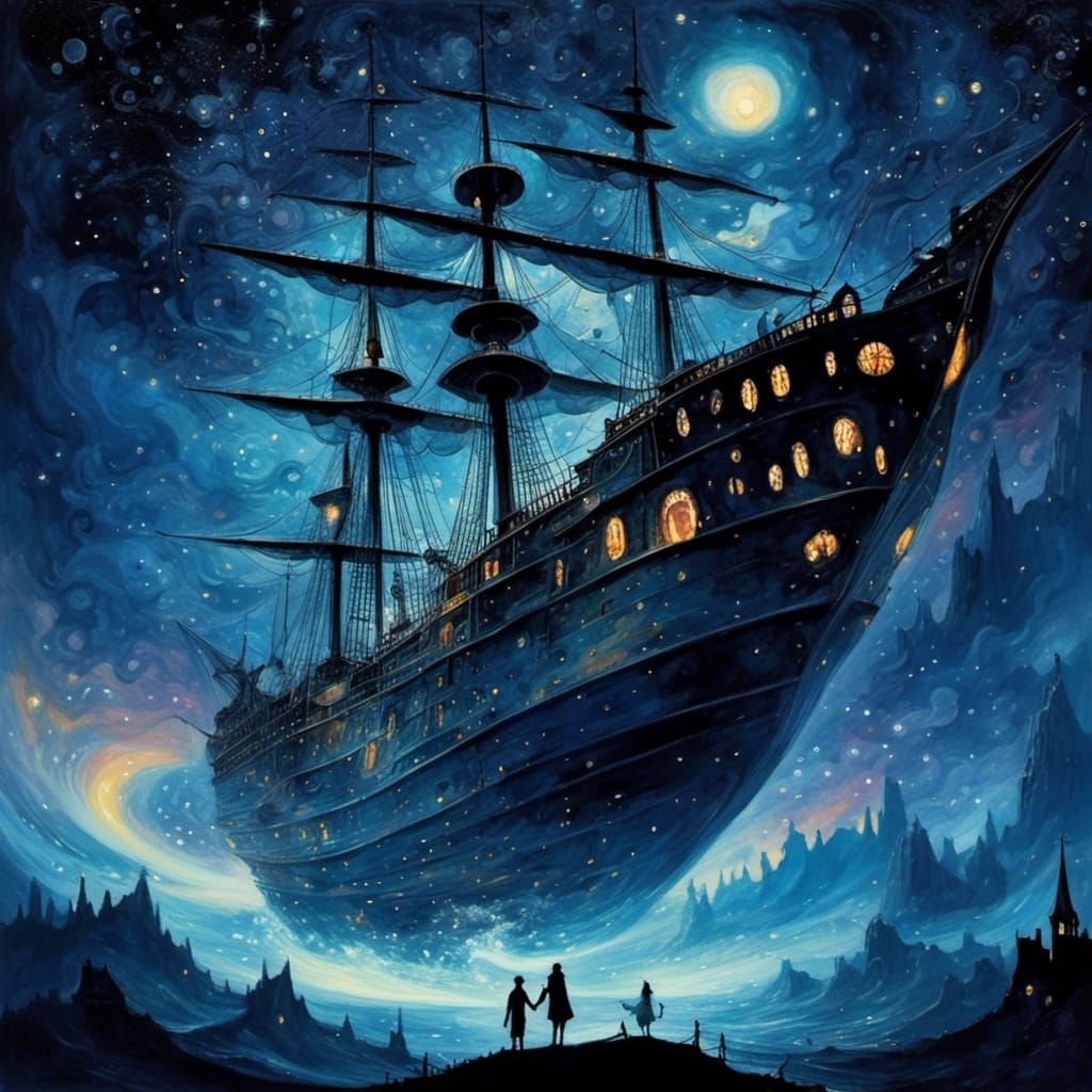 <lora:Not So Random:1.0>  Far away
This ship is taking me fa...