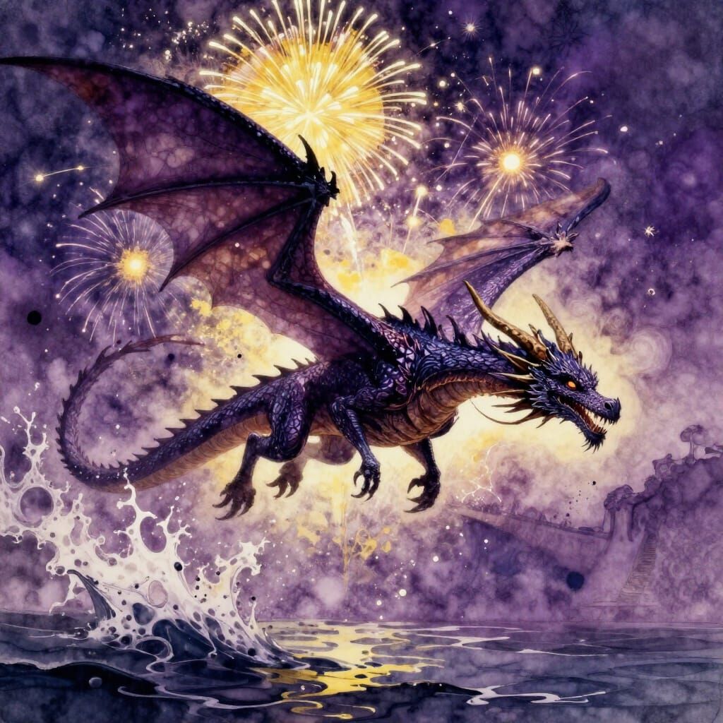 Fireworks and a dragon!  by @Brittany Mitchell