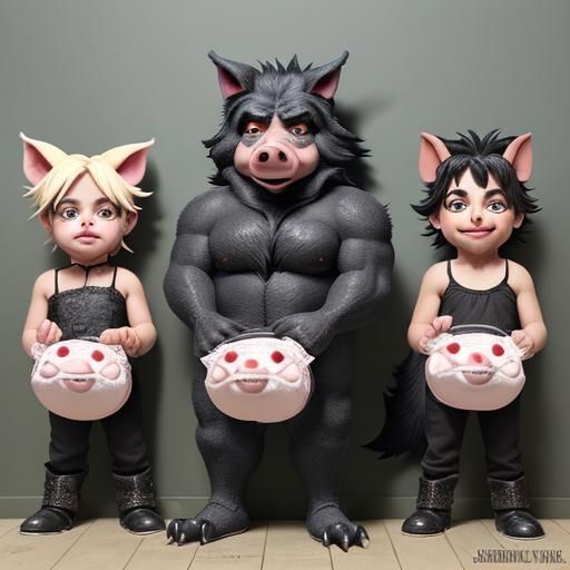the big bad 🐺 and the 3 little pigs