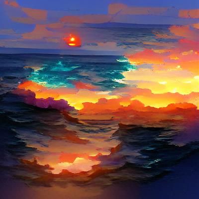 ocean, sunset