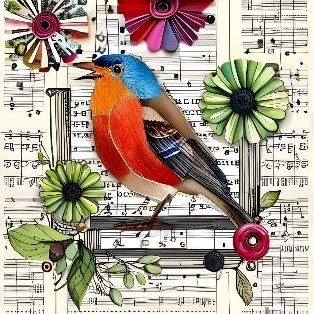 Robin, collage  by @Lourse 
