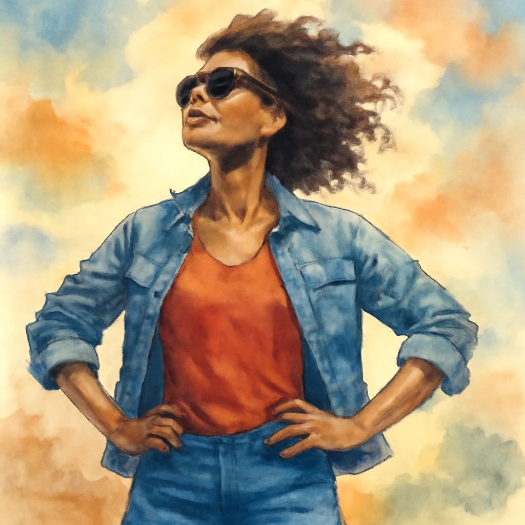 Watercolor Painting of Freedom, Strength, and Confidence