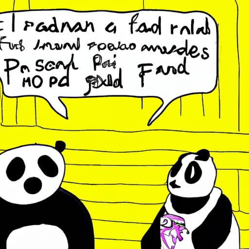 Pandas talking about ramen with subtitles