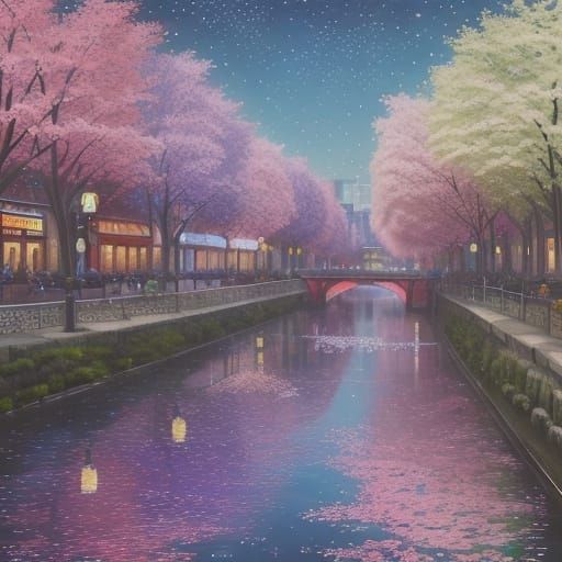 Hyperrealistic Cityscape with Tree Growing Out of Street