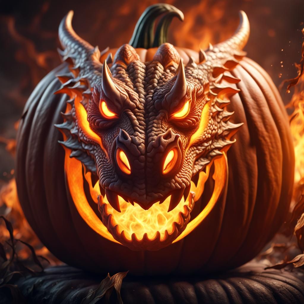 Fire Breathing Pumpkin  by @Badvok