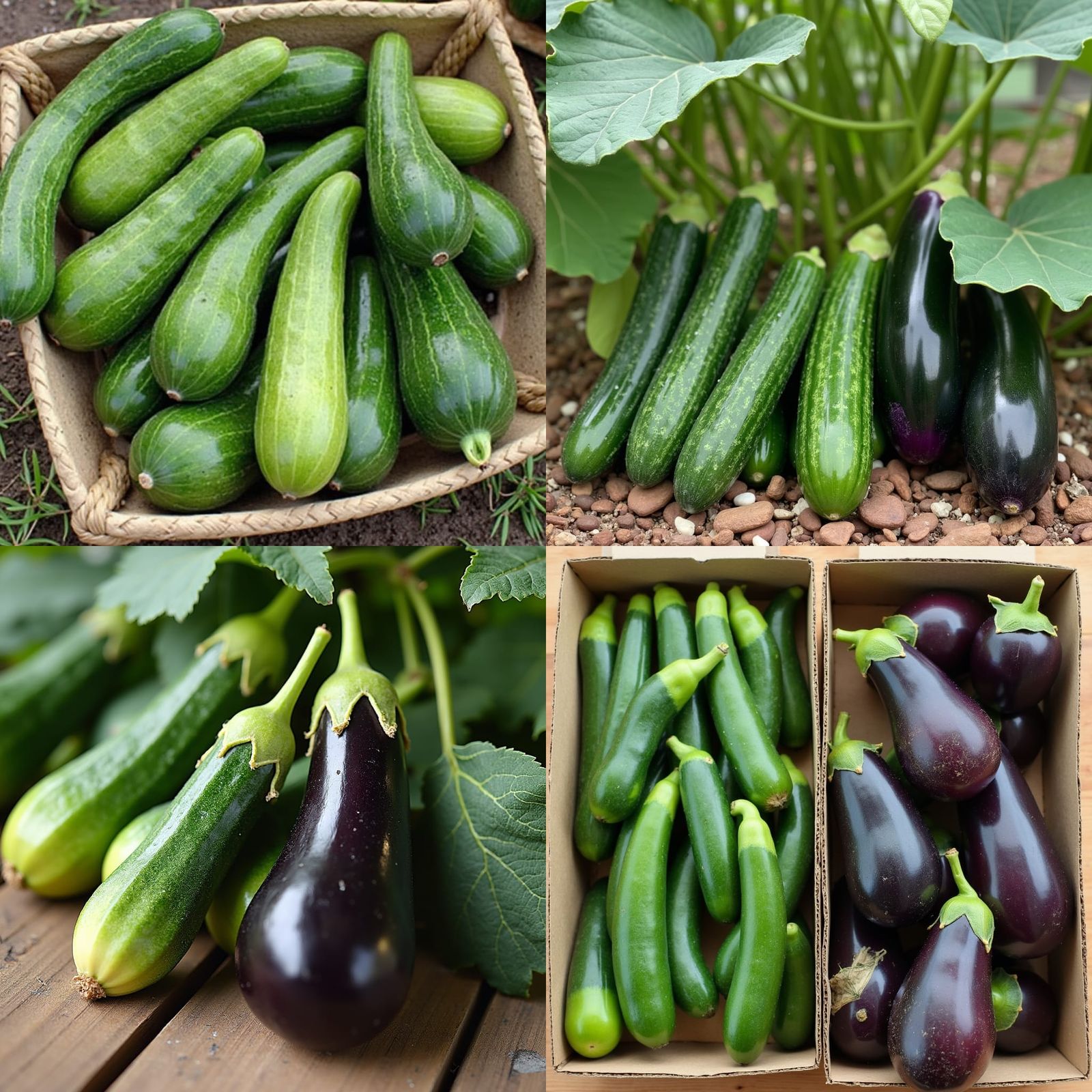 Pentagon cucumbers and eggplants