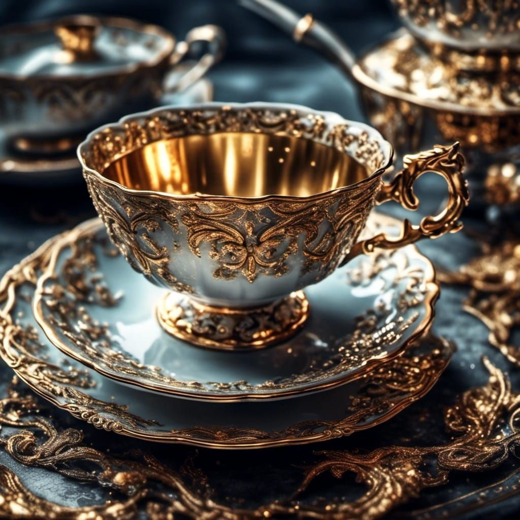 A teacup and saucer <lora:Celebrate:1.0>