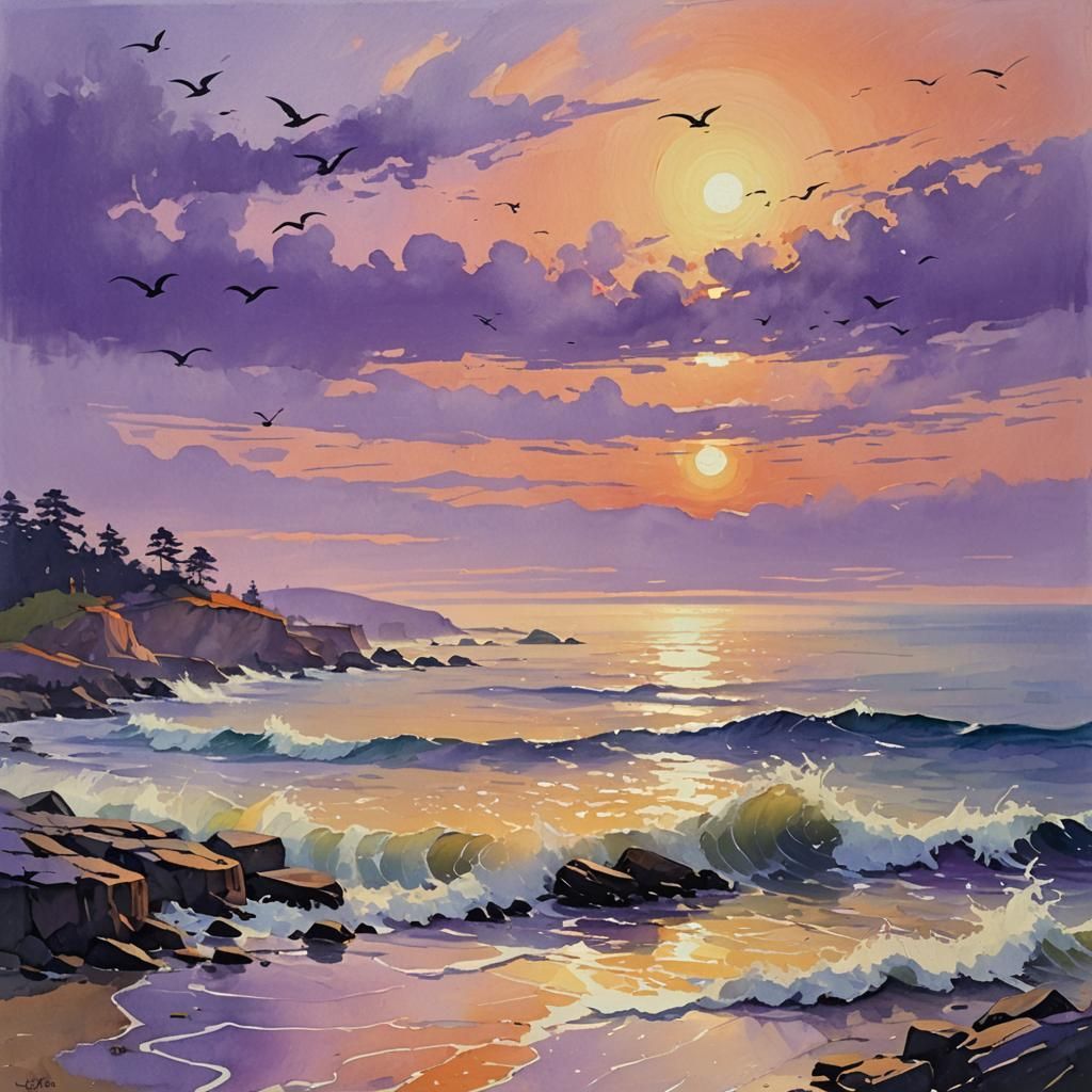 Mystical Ocean at Twilight: "Visualize a mystical ocean scen...
