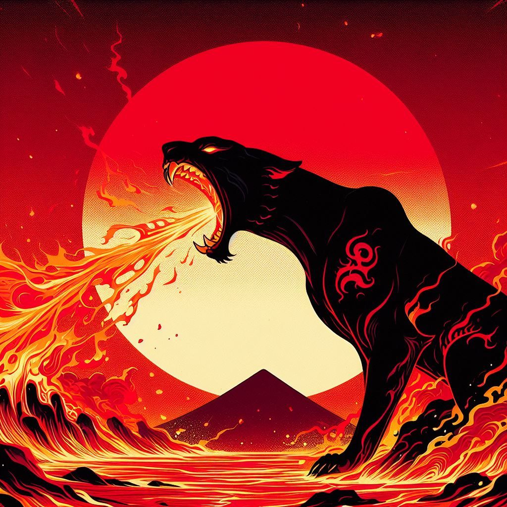 Lava Fire Black Panther Breathing Fire