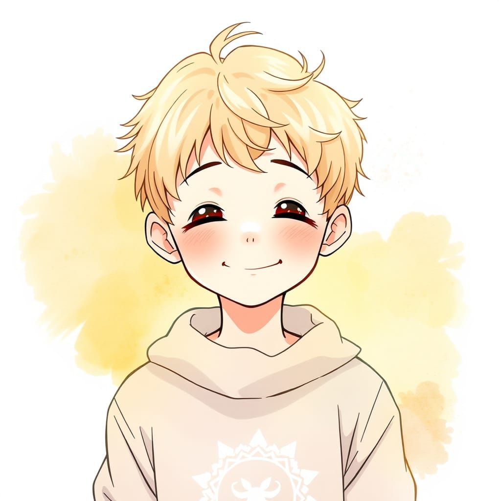 Gentle Boy with Anime Key Visual Style