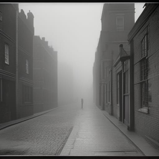 1880s misty London street