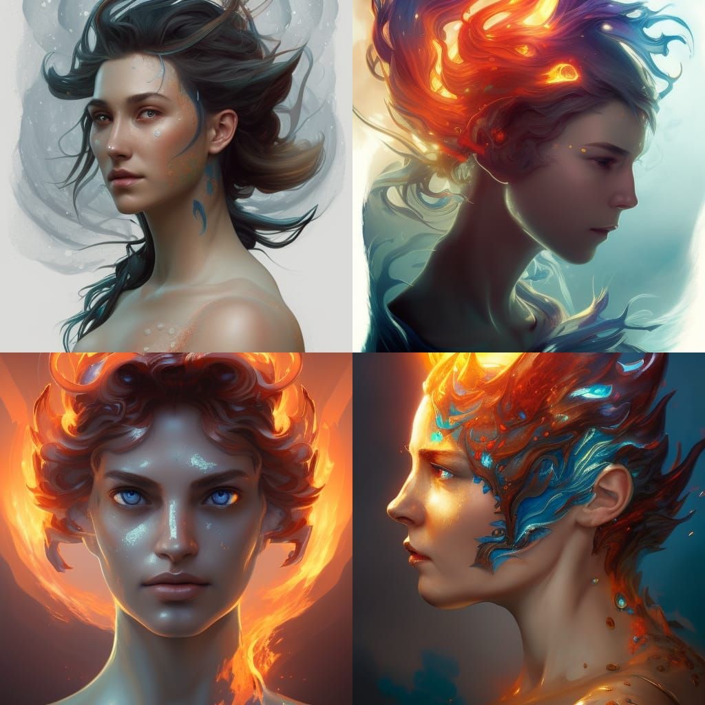 Water and Fire Elemental - AI Generated Artwork - NightCafe Creator