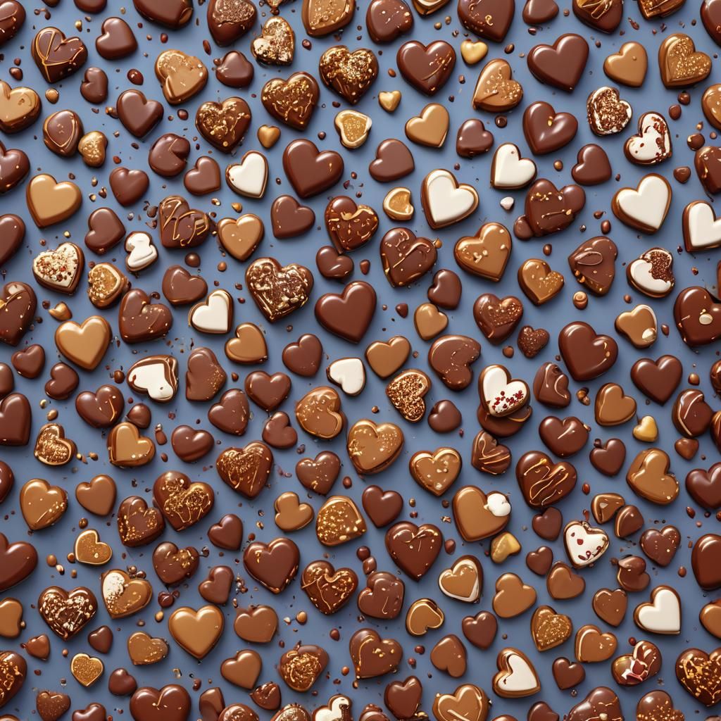 Heart-Shaped Toffee in Detailed Matte Painting Style