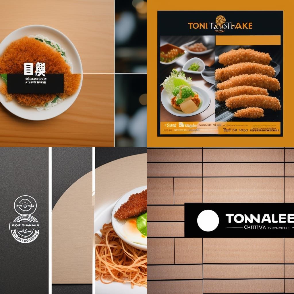 create a Tonkatsu restaurant logo with a smiling face AI Generated
