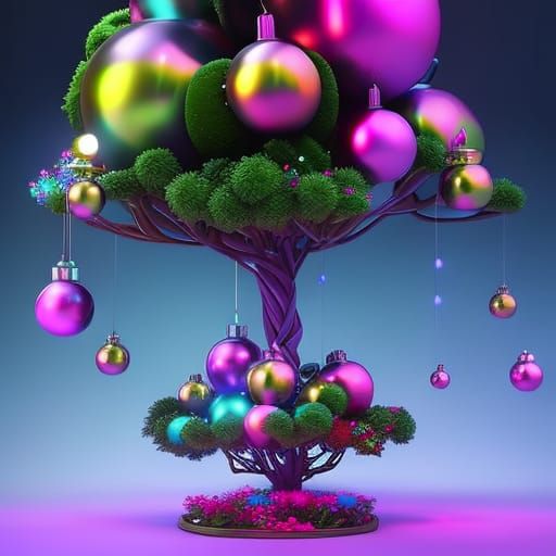 New Age Christmas “Tree” AI Generated Artwork NightCafe Creator