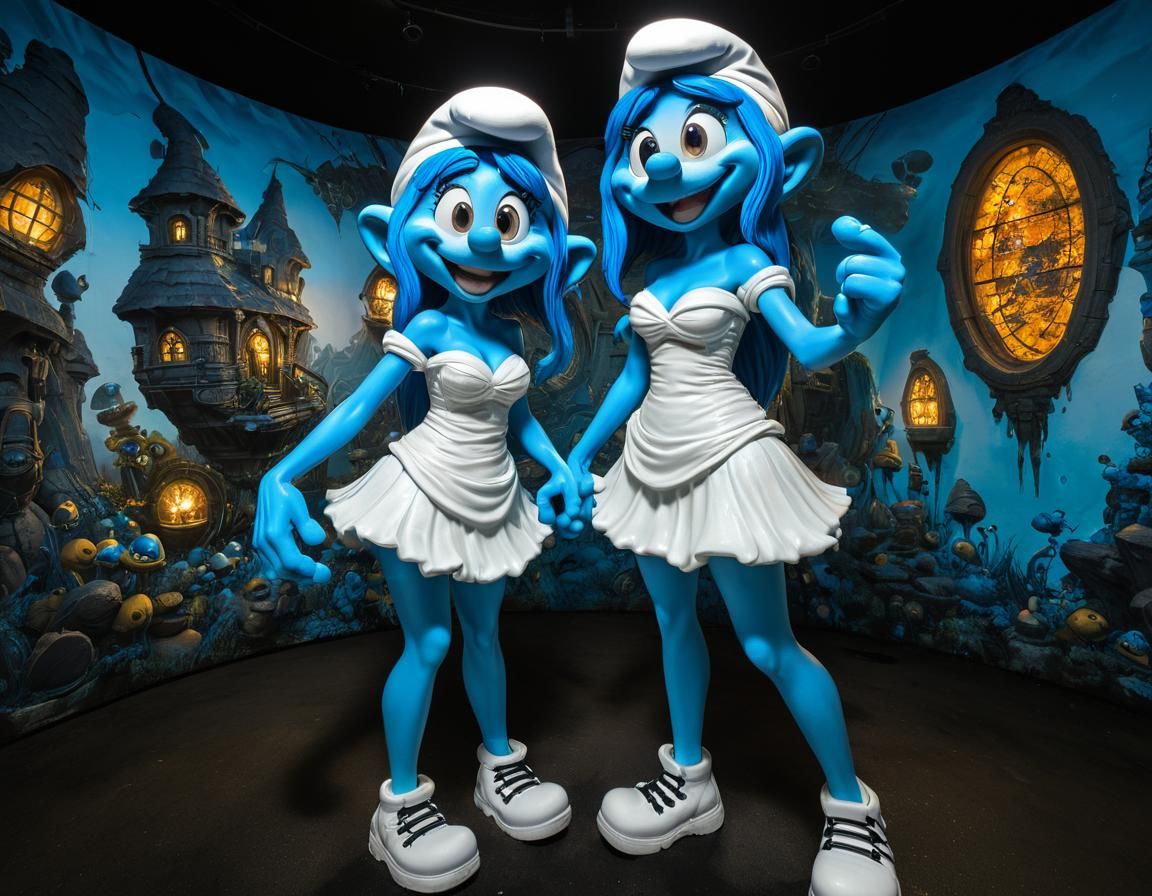 Bioluminescent Smurf Girls in a Biopunk Fairytale