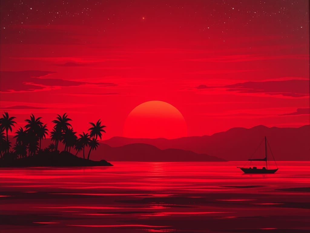 Paradise sunset  by @StriderAiArt