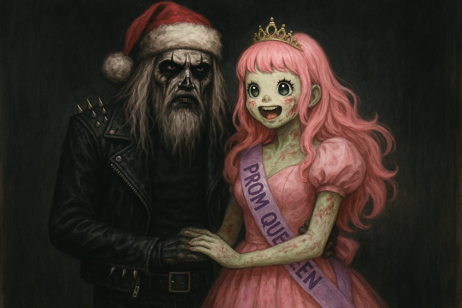 black metal santa and kawaii prom queen